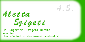 aletta szigeti business card